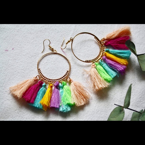 🌻🌻fashion Earrings long tassel boho - Picture 2 of 4